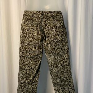 Ladies Size 0 Ann Taylor Loft Cuffed leg slacks.  Brown with cream paisley print
